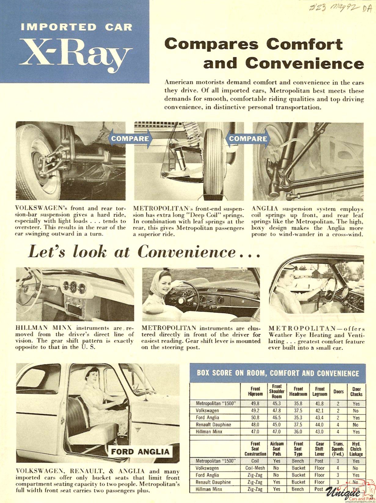 1958 Nash Metropolitan X-Ray Brochure Page 3